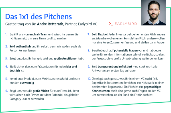 Das 1x1 des Pitchens von Dr. Andre Retterath (Earlybird)