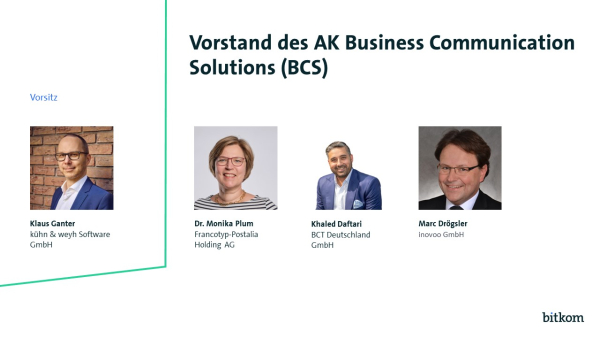 Vorstandsgrafik des AK Business Communication Solutions, Stand: 03.08.2023