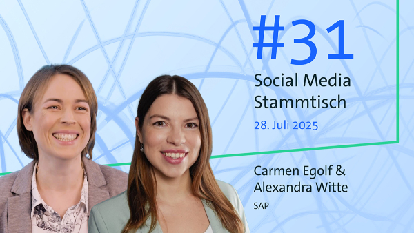 Teaser- Social Media Stammtisch #31 der die beiden Speakerinnen zeigt. 
