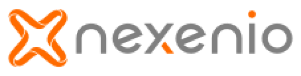 Logo "nexenio" in grau mit orangefarbenem Element, modern und klar gestaltet, ohne weitere Elemente oder Hintergrund.